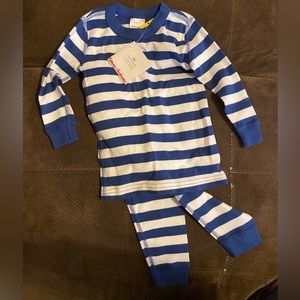 NWT Hanna Andersson Blue Striped Two Piece Pajama Set 2T